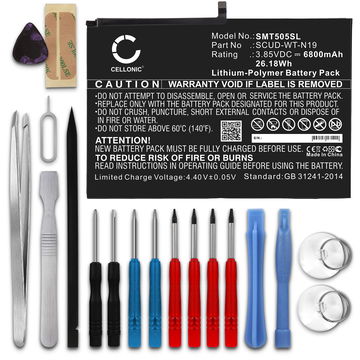 CELLONIC Replacement Tablet Battery for Samsung Galaxy Tab A7 (SM-T500 / SM-T505) + 17-Tool Tablet Repair Kit - SCUD-WT-N19 6800mAh