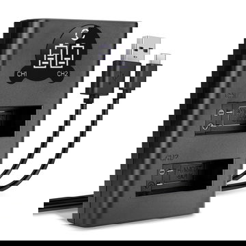 USB Dual Charger (AHDBT-901) for GoPro Hero 9, Hero 10, Hero 11 + 1m + USB Cable from CELLONIC