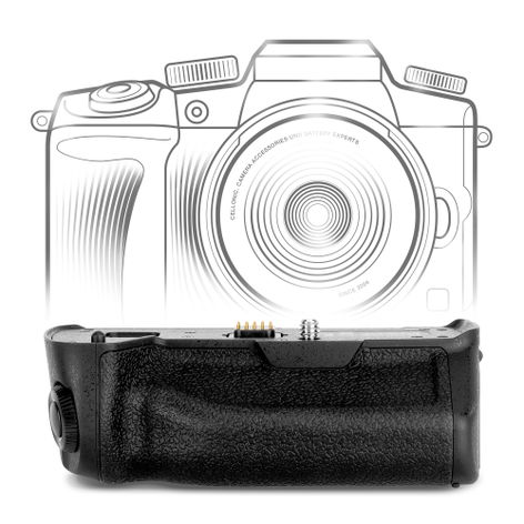 DMW-BGG1, DMW-BGG1E Battery Grip for Panasonic Lumix DMC-G81 – Vertical Portrait Grip for DMW-BLC12 Batteries from CELLONIC