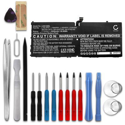 CELLONIC Replacement Tablet Battery for Lenovo Thinkpad X1 Tablet 3rd Gen + 17-Tool Tablet Repair Kit - L16S4P91, L16L4P91, 5B10W13919 5050mAh