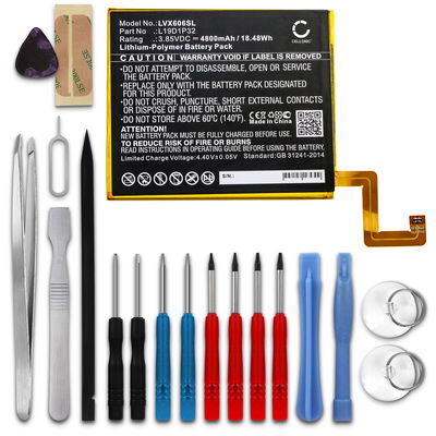 CELLONIC Replacement Tablet Battery for Lenovo Tab M10 Plus TB-X606F + 17-Tool Tablet Repair Kit - L19D1P32 4800mAh