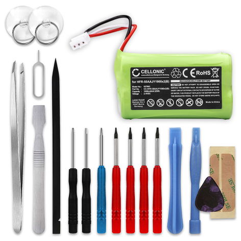 Battery for nVidia Shield Game Controller, TV Game Controller; P2920 HRLR15/51 (1800mAh, 2.4V) + Tool-kit from CELLONIC