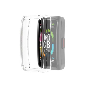 subtel Protective Case for Huawei Honor Band 6 Fitness Tracker GPS Smart Watch Cover Smartwatch Corner Edge Protector Bumper Case Frame - Crystal Clear