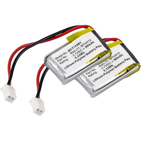 2x Battery for diagral DIAG44ACX; TF410X Intercom BatLi11 (90mAh, 3.7V) from CELLONIC