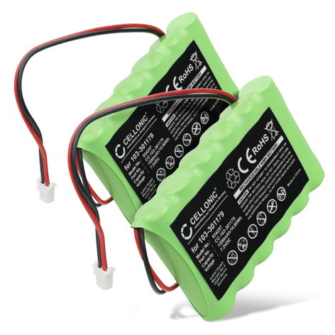 2x Battery for Visonic PowerMaster 30 Control Panel 103-301179 (1500mAh, 7.2V) from CELLONIC