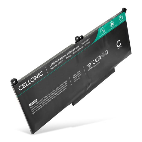 Battery for Dell Latitude 7490, 7390, 7290, 7380, 12 7000 F3YGT (7200mAh, 7.4V) from CELLONIC