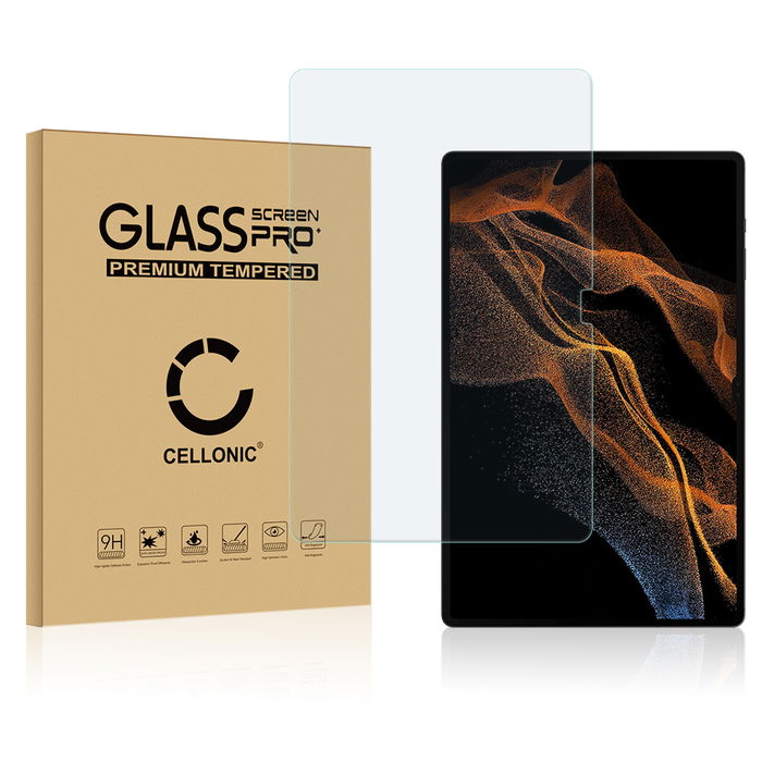 CELLONIC Screen Protector for Samsung Galaxy Tab S8 ultra X906B Tablet Screen Cover Film - 2.5D 0,33mm Full Glue 9H Tempered Glass Display Screen Guard Crystal Clear