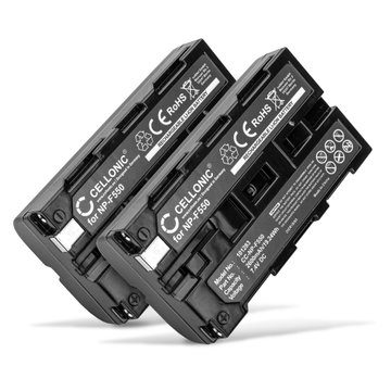 2x Battery for Sony HDR-FX1 FX7 FX1000E DSR-PD150 PD170 DSR-250 DCR-VX1000 VX2100e VX2000 GV-D200 D800 NP-F550 F750 F330 (2600mAh, 7.4V) from CELLONIC