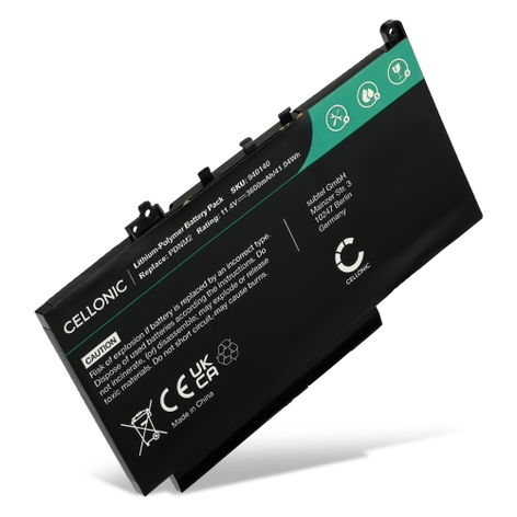 Battery for Dell Latitude E7470, E7270, 12 E7270, 12 E7470 7CJRC (3600mAh, 11.4V) from CELLONIC
