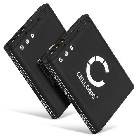 2x Battery for Toshiba Camileo BW10, SX500, SX900 PX1686 (740mAh, 3.7V) from CELLONIC
