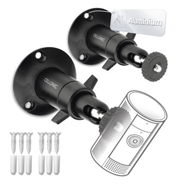 2x Camera Bracket Mount for Arlo Pro 4, Pro 3, Pro 2, Pro / Ultra 2, Ultra, Ultra 4k / Go / Essential / Light 1/4" Inch Thread 360° Swivel Ring Camera Mounting Bracket CCTV Security Spotlight Cam Mount - Indoor & Outdoor