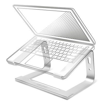 CELLONIC Universal Laptop Stand - Adjustable Aluminium Lightweight Ergonomic Cooling Computer Riser Tray - Fits All Laptop & Notebook Types