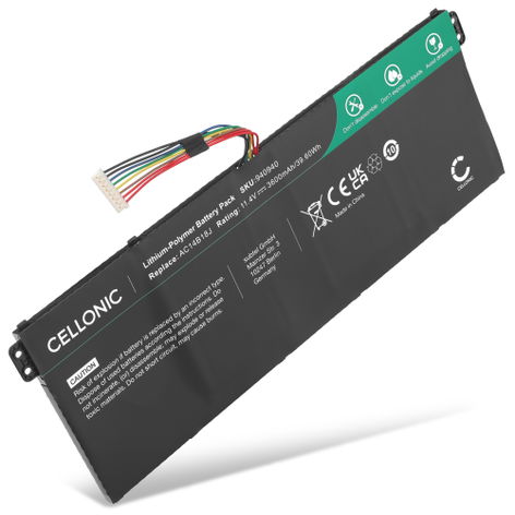 Battery for Acer Swift 3; Spin 5; Aspire V5, E5-571, ES1-512 AC14B18J (3600mAh, 11.4V) from CELLONIC