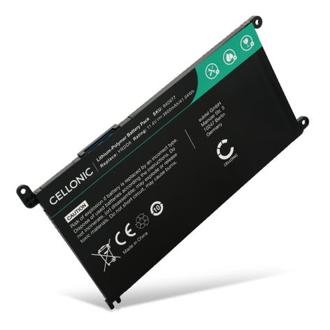 Battery for Dell Inspiron 14 5490, 14 5491, 14 5493, 15 5580 YRDD6 (3600mAh, 11.4V) from CELLONIC
