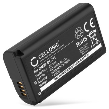 Battery for Panasonic Lumix DC-S1 Lumix DC-S1H Lumix DC-S1R Lumix S1 Lumix S1H Lumix S1R DMW-BLJ31 (3400mAh, 7.4V) from CELLONIC
