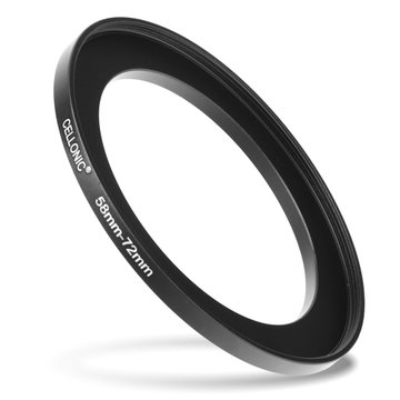 58mm - 72mm Step Up Ring Camera Filter Adapter for Canon, Nikon, Sony, FujiFilm, Olympus Lenses from CELLONIC