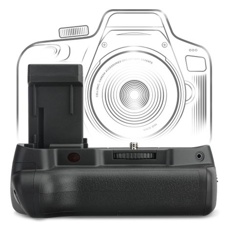 BG-E10 Battery Grip for Canon EOS 1100D, 1200D, 1300D, 2000D, Kiss X50 – Vertical Portrait Grip for LP-E10 Batteries from CELLONIC