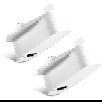 2 Port USB Charger 5V 3A 15W Fast Smart Charging Mains Wall USB Adapter Outlet Socket 100V-240V for Mobile Phone, Tablet, Speakers, Powerbank - White