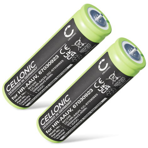 2x Battery for Braun Series 3 3040S, 310s, 300s, 3080, 310, 390cc, 300 (2000mAh, 1.2V) from CELLONIC