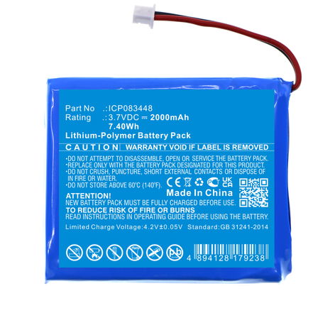 Battery for Stabo Freecomm 850; Albrecht Tectalk Float PMR446 ICP083448 (2000mAh, 3.7V) from CELLONIC