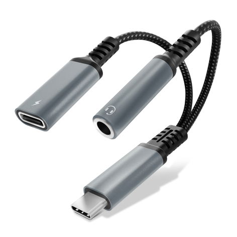 Cable and Adapter USB-C (Type-C) to 3.5mm (Jack) – Black from CELLONIC – Apple iPhone 15, 16 Pro Max; iPhone 16 Pro Max