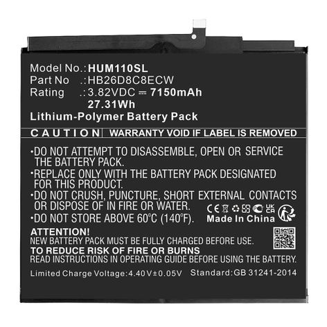Battery for Huawei MatePad 11 HB26D8C8ECW (7150mAh, 3.82V) from CELLONIC