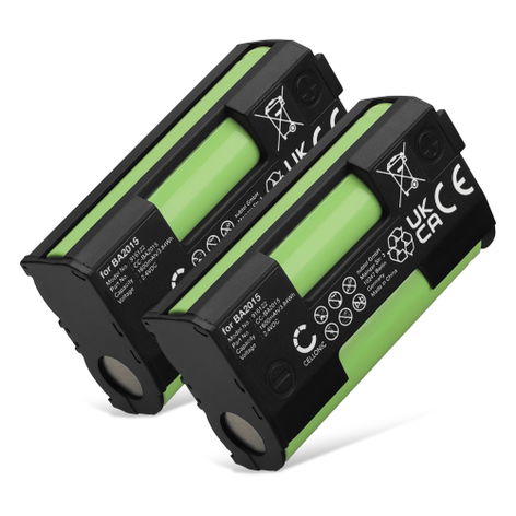 2x Battery for Sennheiser ew100 SKM 100 SK 100, ew300 SKM 300, ew500 SK 500, SKM 2000, EK2000, SK 2000, BA 2015 1600mAh from CELLONIC