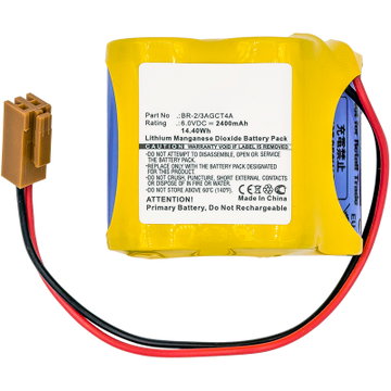 Battery for FANUC 18-T Series PLC ALPHA iSV CNC system amplifiers - BR-2 3AGCT4A / A98L-0031-0025 / A06B-6114-K504 2400mAh / 14.40Wh from CELLONIC
