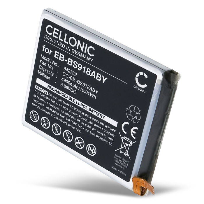 Battery for Samsung Galaxy S23 Ultra, S23 Ultra 5G, SC-52D, SGH-N795, SM-S9180 4900mAh from CELLONIC
