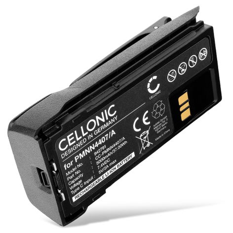 Battery for Motorola R7; R7A Motorola PMNN4447/ PMNN4447A (5000mAh, 7.4V) + USB Cable from CELLONIC