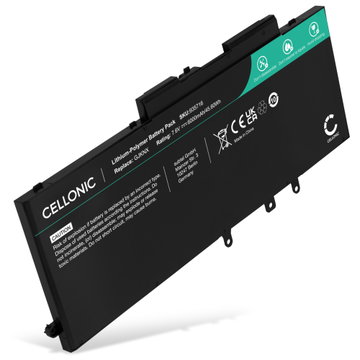 Battery for Dell Latitude 5480, 5490, 5580, 5590, 5290, 5491, 5280, Precision 3520, 3530, Dell GJKNX 7.6V 6000mAh from CELLONIC