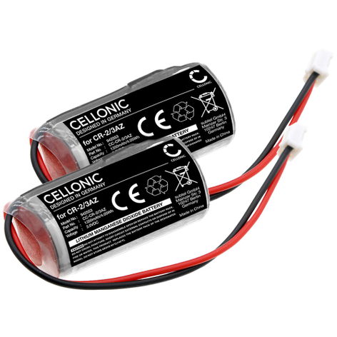 2x Battery for Verisure Camera Detector; Night Control; Sirene (1350mAh, 3V) from CELLONIC