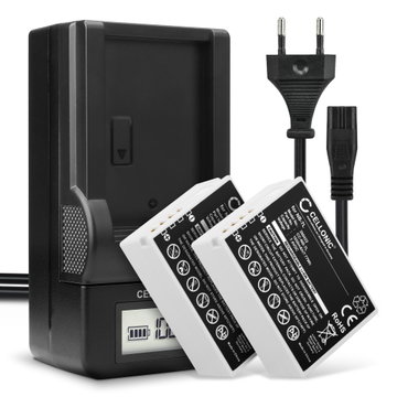 2x Battery for Canon PowerShot SX30 IS, PowerShot G12, PowerShot G11, PowerShot G10 NB-7L (1050mAh, 7.4V) + Charger from CELLONIC