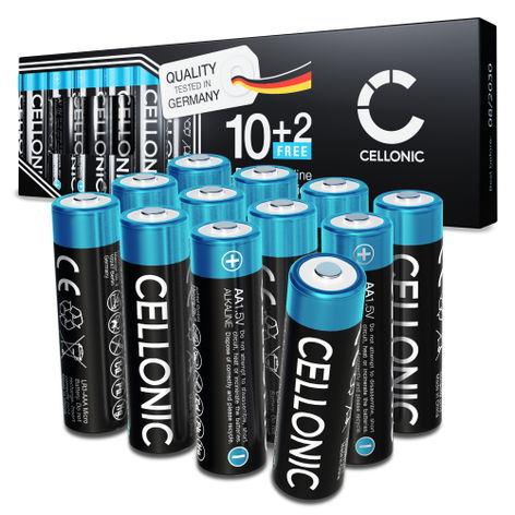 12x AA Alkaline Batteries 2900mAh 1.5V from CELLONIC