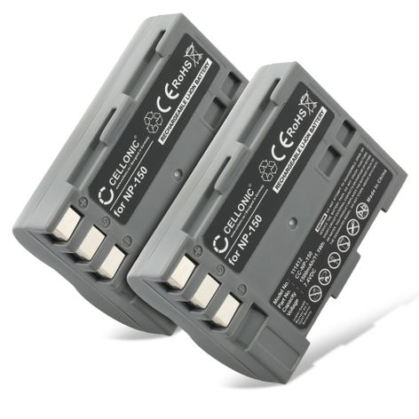 2x Battery for Fuji FinePix S5 Pro, A205S, A205S Zoom NP-150 (1500mAh, 7.4V) from CELLONIC