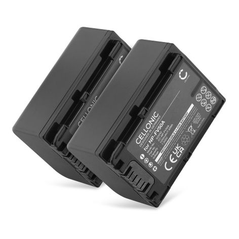 2x Battery for Sony AX53 4K HANDYCAM FDR-AX53; DCR-PJ5; DCR-SR15 NP-FV70A NP-FV50A NP-FV30 NP-FV90 NP-FV100A (1030mAh, 7.4V) from CELLONIC