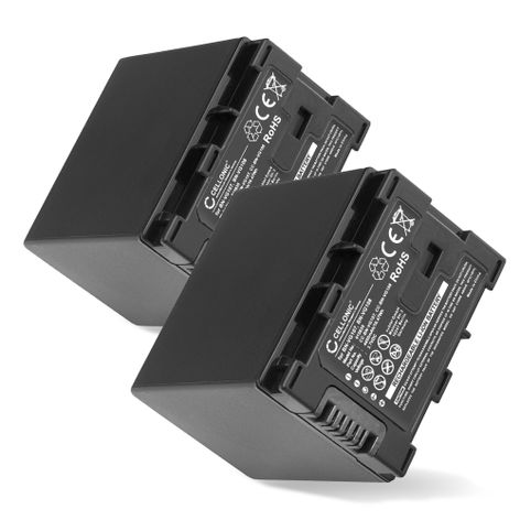 2x Battery for JVC GZ-E10; GZ-E100; GZ-E105; GZ-E15; GZ-E200 BN-VG107 -VG108 -VG114 -VG121 (4450mAh, 3.7V) from CELLONIC