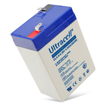 Battery for Bleiakku 6 V, 4,5 Ah (UL4.5-6) Faston (4,8 mm) UL4.5-6 (4500mAh, 6V) by Ultracell