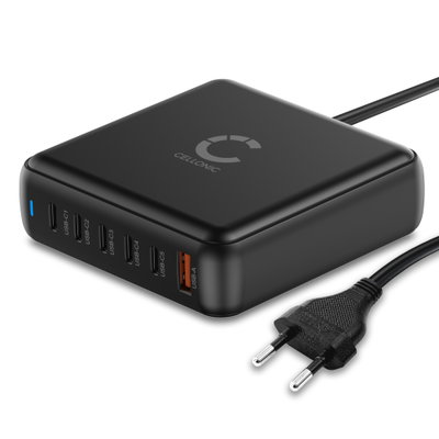 200W 6-Port GaN USB-C Charger Hub – PD QC 3.0 Fast Charging Station for Laptops, Tablets & Phones from CELLONIC