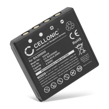 Battery for HBC Radiomatic Eco, Linus 6, 4, Spectrum 1, 2, A, B, FBFUB09N, FUB 9NM 6V, FUB9NM, Micron 4, 6, Technos BA209000 BA209060 BA209061 (700mAh, 6V) from CELLONIC